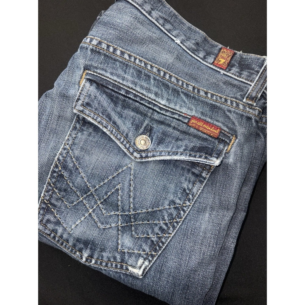 7 For All Mankind Jeans Womens 32x35 Boot Cut Low Rise Denim Stretch A Pocket